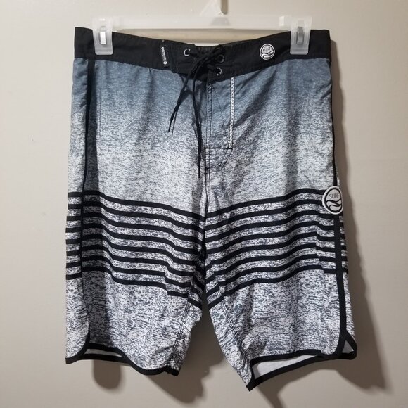 Surf 90 Degree by Reflex Gray Black Board Surf Shorts Men's Large - Picture 1 of 6
